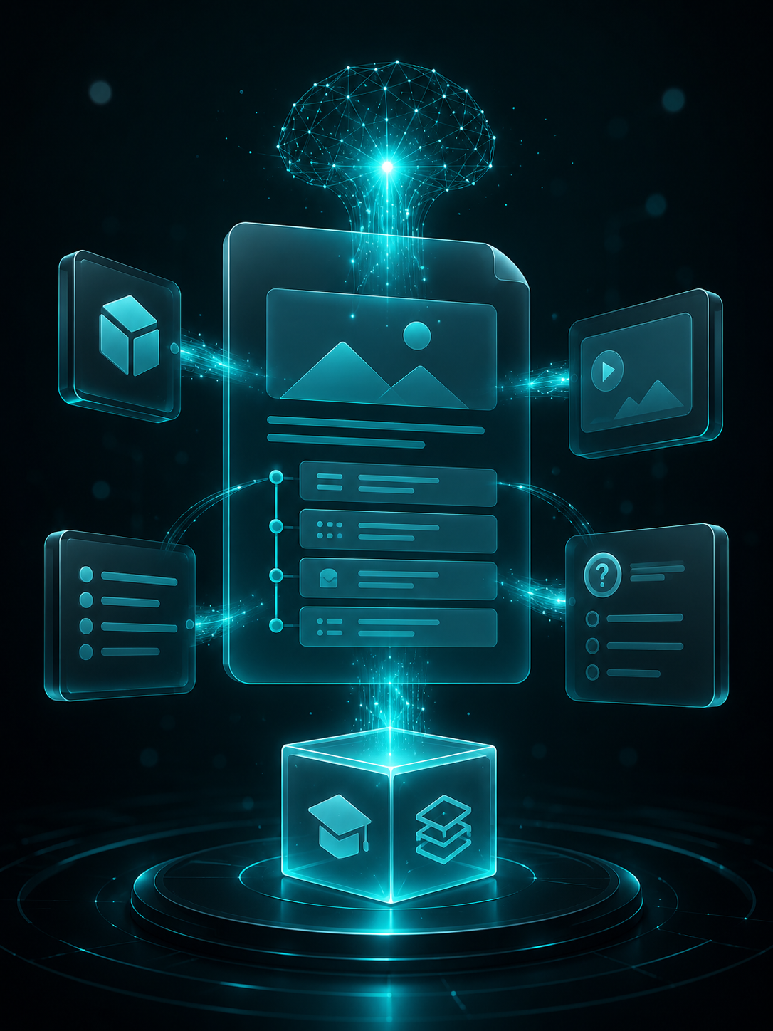 AI-assisted course creation illustration